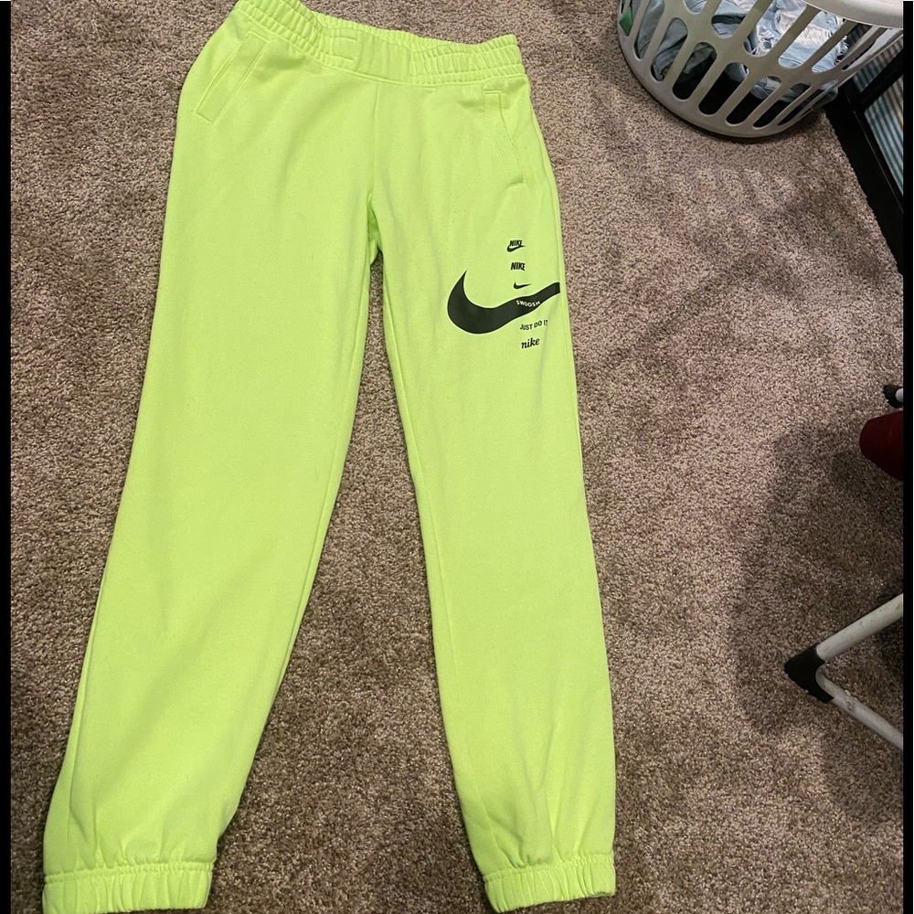 Neon yellow Nike joggers